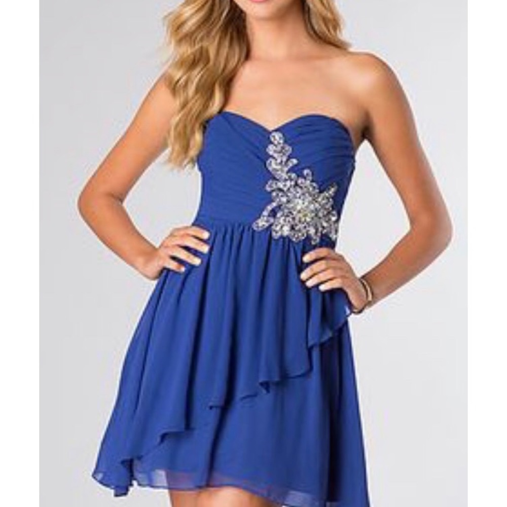 B Darlin Semi Formal Strapless Dress